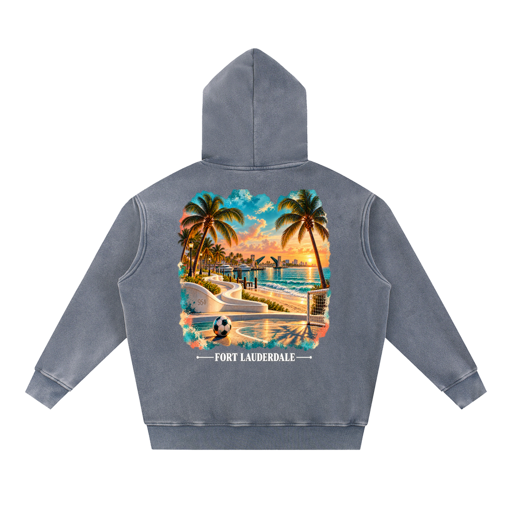 Fort Lauderdale Snow Wash Fleece Oversize Hoodie