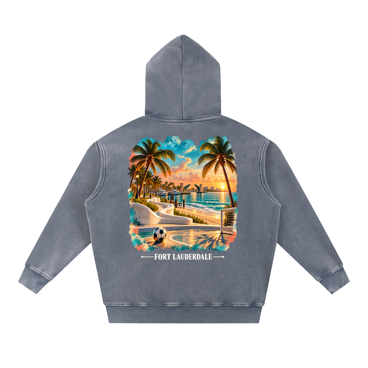Fort Lauderdale Snow Wash Fleece Oversize Hoodie