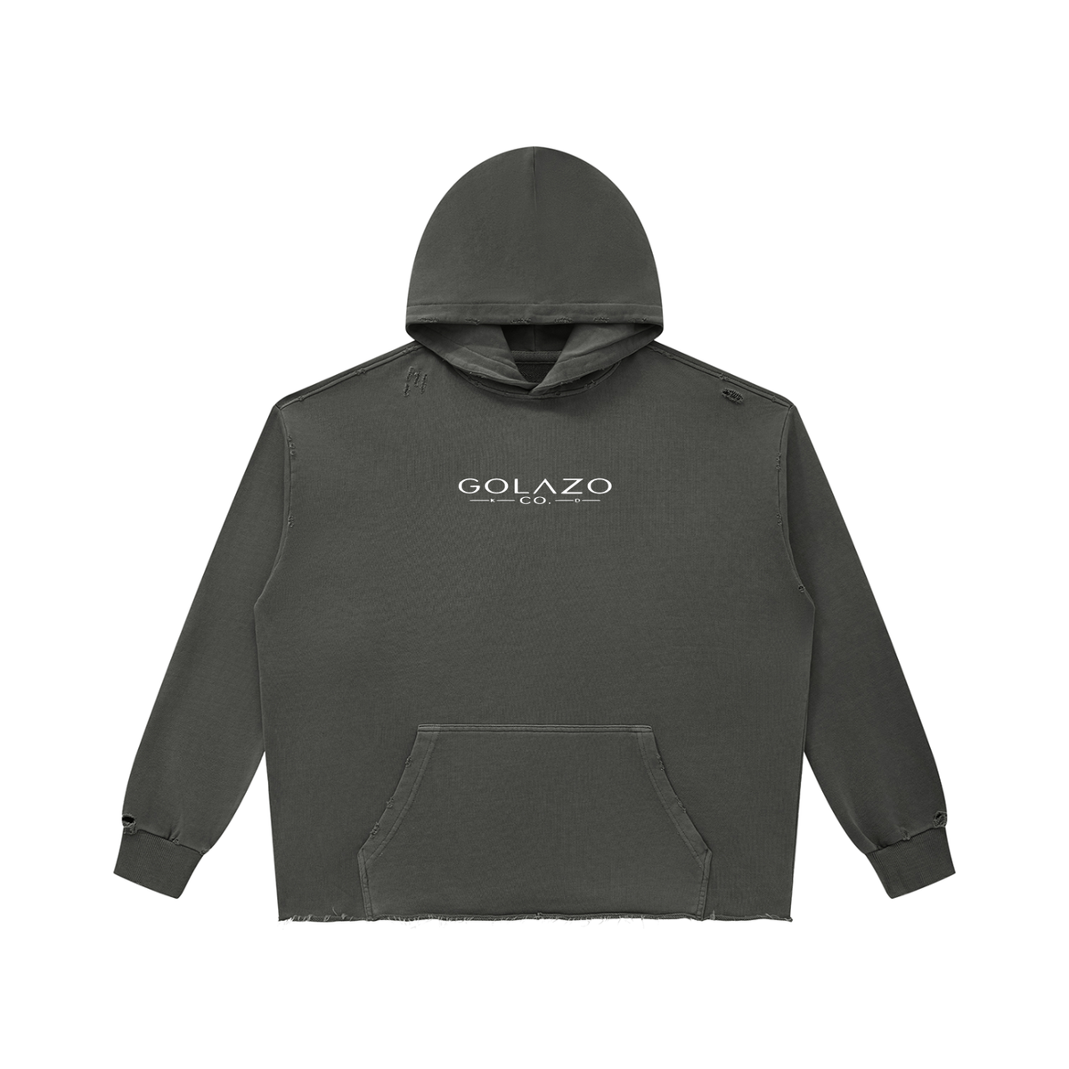 Dark Match Hoodie Set Unisex Vintage Wash Raw Edge Hoodie