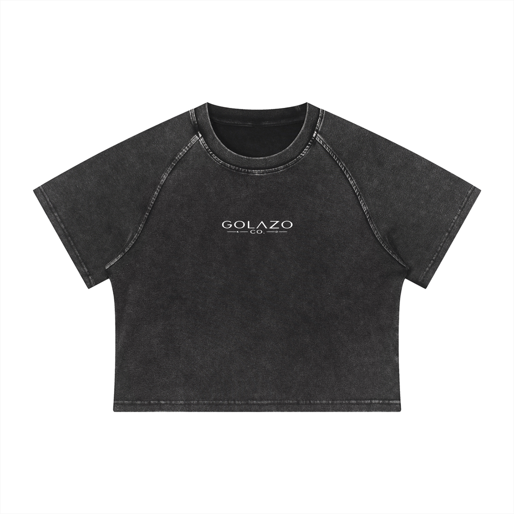Golazo Co. Women's Mineral Wash Raglan Crop T-Shirt