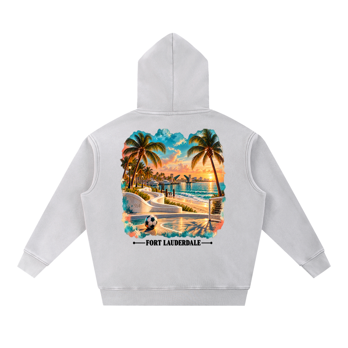 Fort Lauderdale Snow Wash Fleece Oversize Hoodie