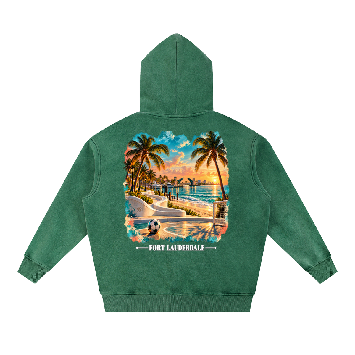 Fort Lauderdale Snow Wash Fleece Oversize Hoodie