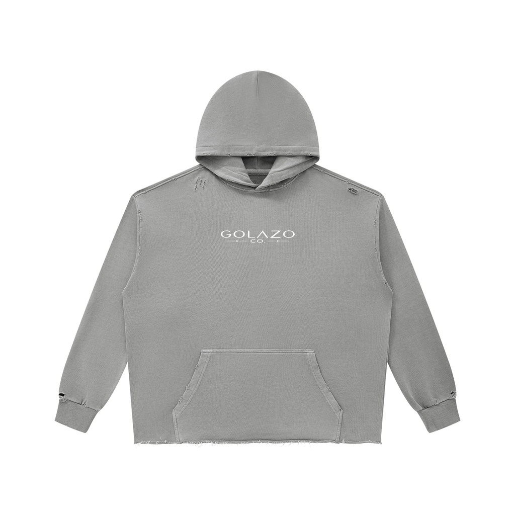 Dark Match Hoodie Set Unisex Vintage Wash Raw Edge Hoodie