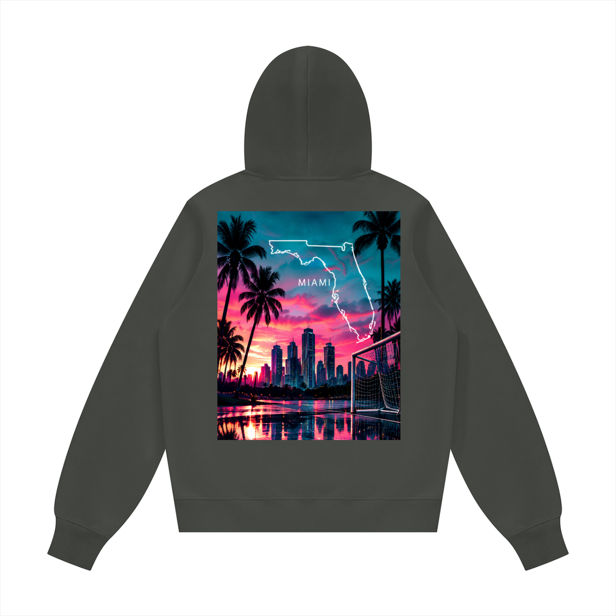 Miami Florida Unisex Fleece Regular Shoulder Hoodie