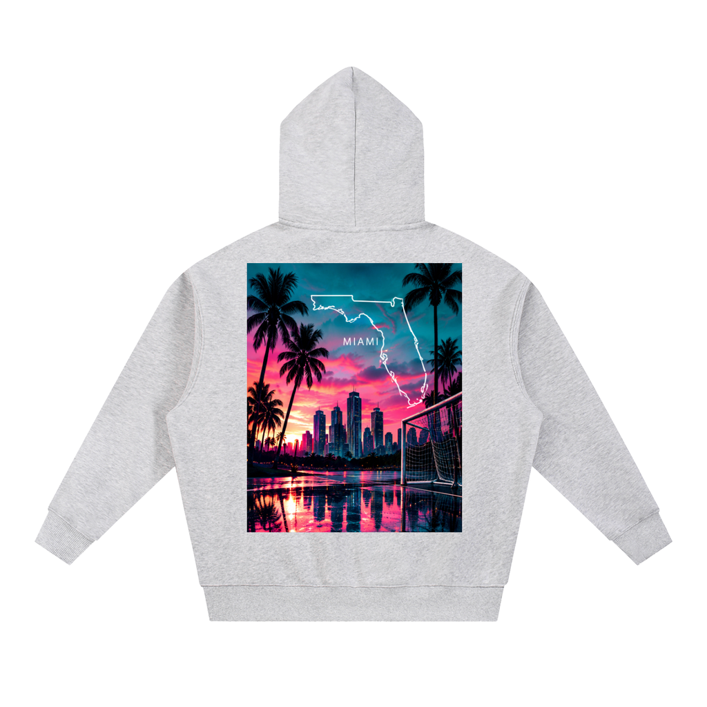 Miami Florida Essential Oversized Boxy Fit Fleece Hoodie