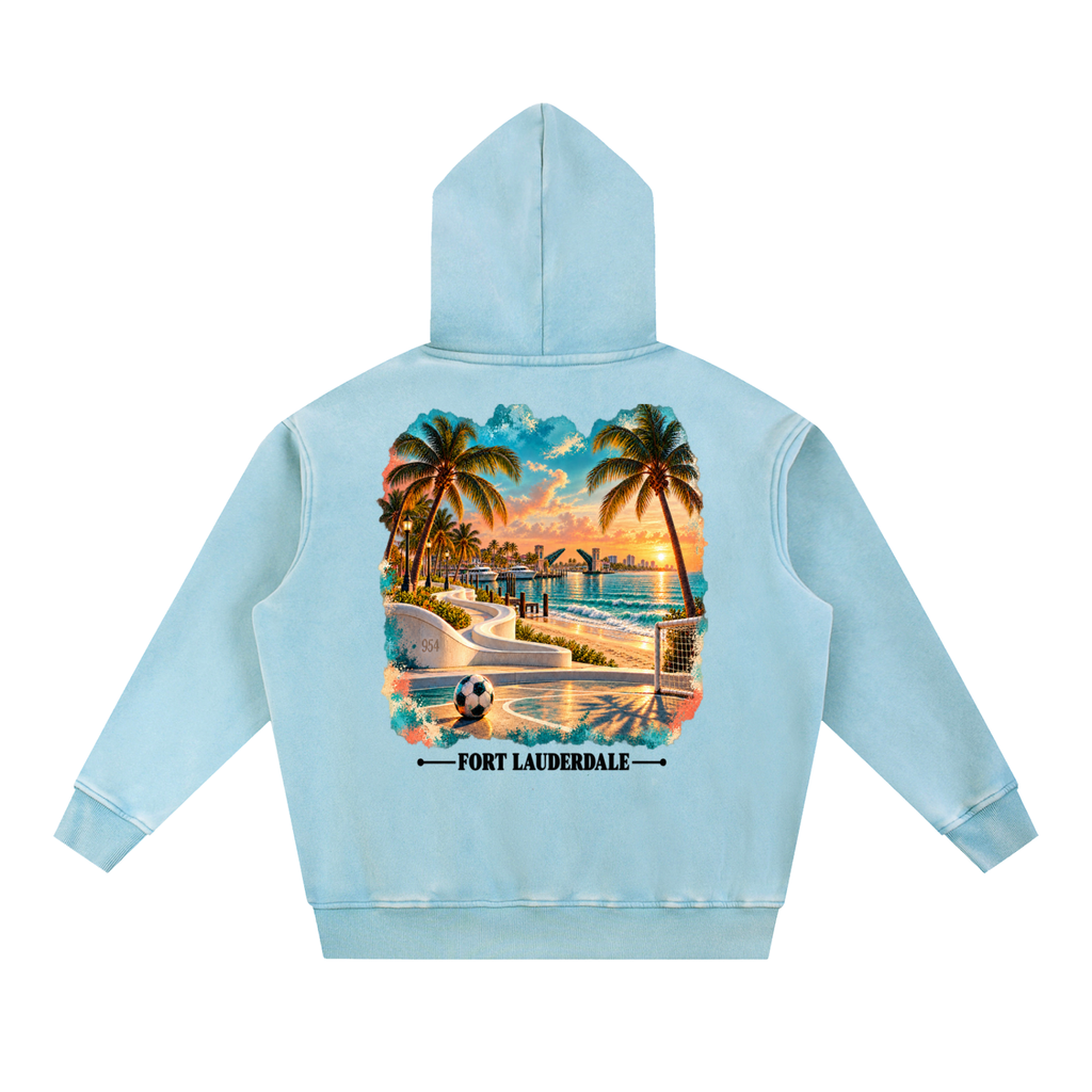 Fort Lauderdale Snow Wash Fleece Oversize Hoodie