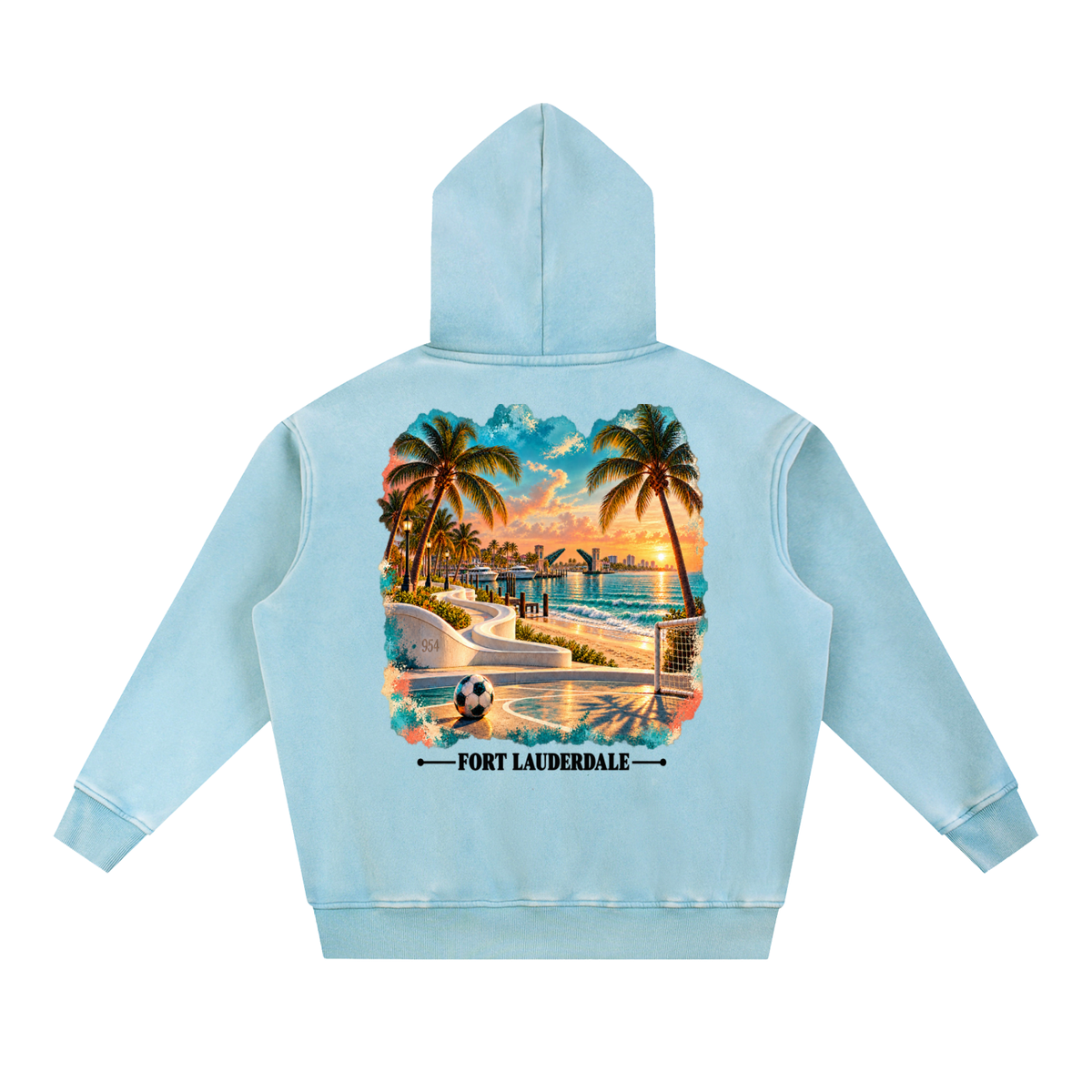 Fort Lauderdale Snow Wash Fleece Oversize Hoodie