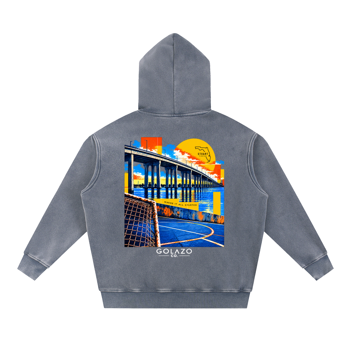Stuart Snow Wash Fleece Oversize Hoodie